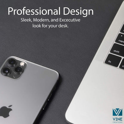 Leather Desk Mat Large 44" x 22", Desk Protector Mat, PU Leather Desk Pad, Large Mouse Pad, Desk Blotter, Desk Pads on Top of Desks, Desk Matt for Desktop, Office Desk Mat (Black)