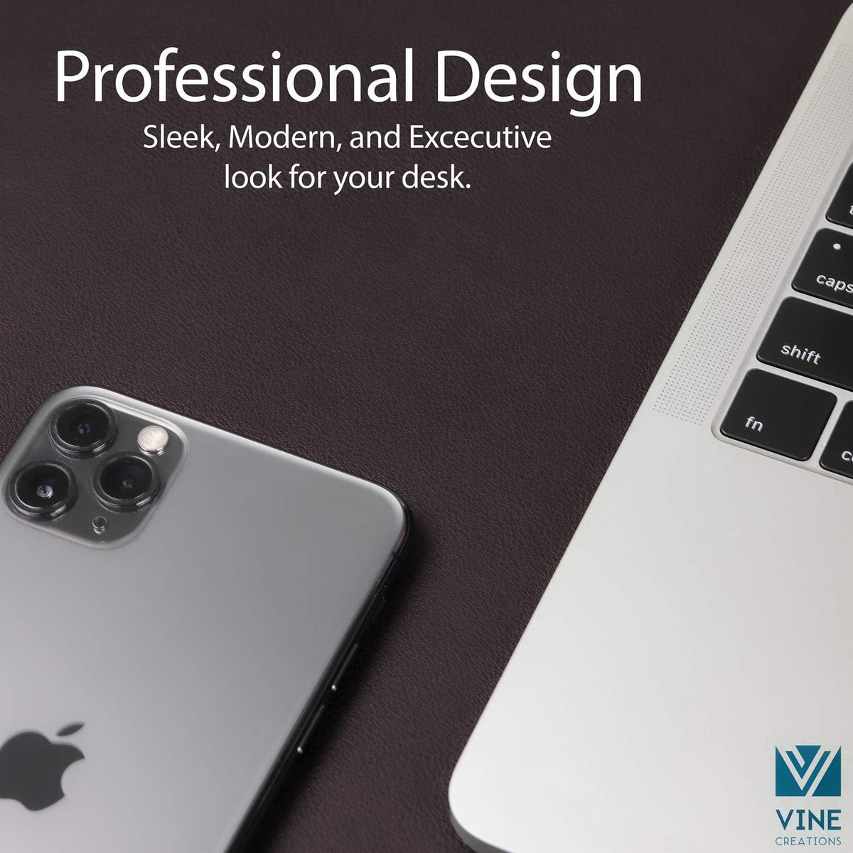 Leather Desk Mat Large 44" x 22", Desk Protector Mat, PU Leather Desk Pad, Large Mouse Pad, Desk Blotter, Desk Pads on Top of Desks, Desk Matt for Desktop, Office Desk Mat (Black)
