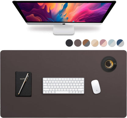 Leather Desk Mat Large 44" x 22", Desk Protector Mat, PU Leather Desk Pad, Large Mouse Pad, Desk Blotter, Desk Pads on Top of Desks, Desk Matt for Desktop, Office Desk Mat (Black)