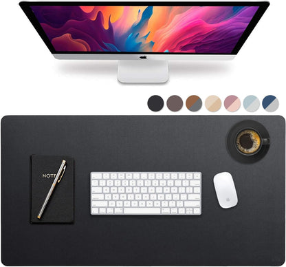 Leather Desk Mat Large 44" x 22", Desk Protector Mat, PU Leather Desk Pad, Large Mouse Pad, Desk Blotter, Desk Pads on Top of Desks, Desk Matt for Desktop, Office Desk Mat (Black)