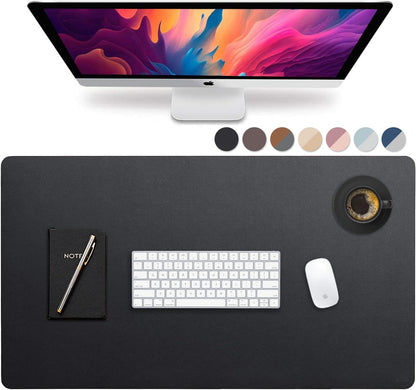 Leather Desk Mat Large 44" x 22", Desk Protector Mat, PU Leather Desk Pad, Large Mouse Pad, Desk Blotter, Desk Pads on Top of Desks, Desk Matt for Desktop, Office Desk Mat (Black)