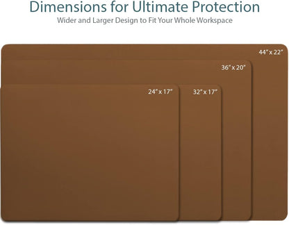 Leather Desk Mat Large 44" x 22", Desk Protector Mat, PU Leather Desk Pad, Large Mouse Pad, Desk Blotter, Desk Pads on Top of Desks, Desk Matt for Desktop, Office Desk Mat (Black)