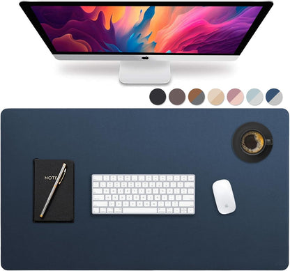 Leather Desk Mat Large 44" x 22", Desk Protector Mat, PU Leather Desk Pad, Large Mouse Pad, Desk Blotter, Desk Pads on Top of Desks, Desk Matt for Desktop, Office Desk Mat (Black)