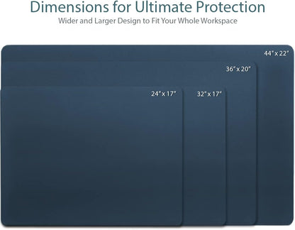 Leather Desk Mat Large 44" x 22", Desk Protector Mat, PU Leather Desk Pad, Large Mouse Pad, Desk Blotter, Desk Pads on Top of Desks, Desk Matt for Desktop, Office Desk Mat (Black)