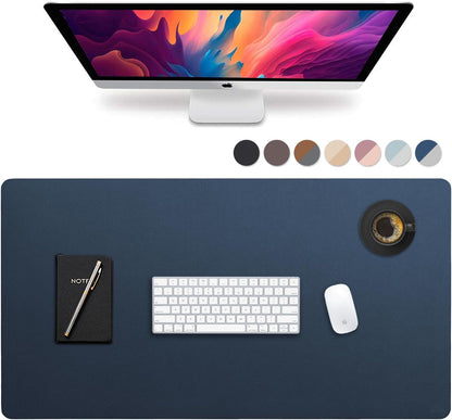 Leather Desk Mat Large 44" x 22", Desk Protector Mat, PU Leather Desk Pad, Large Mouse Pad, Desk Blotter, Desk Pads on Top of Desks, Desk Matt for Desktop, Office Desk Mat (Black)