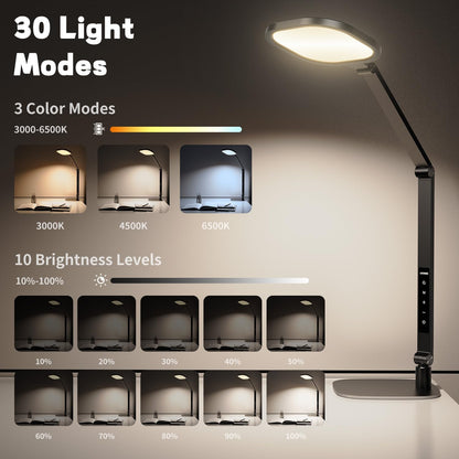 LED Desk Lamp for Home Office, Eye-Caring Diffused Desk Light