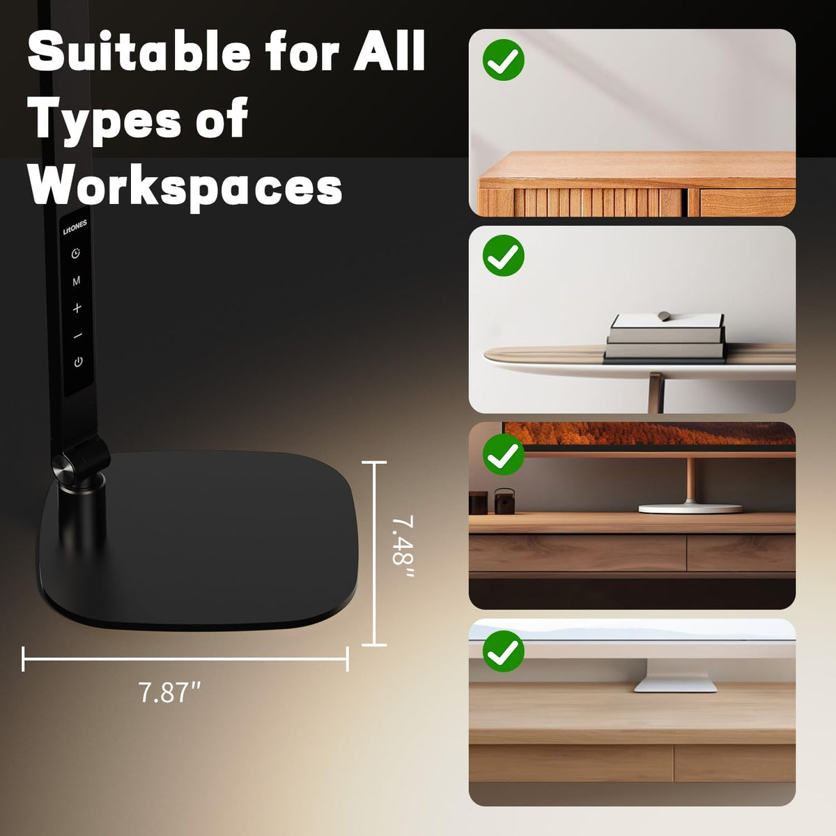 LED Desk Lamp for Home Office, Eye-Caring Diffused Desk Light