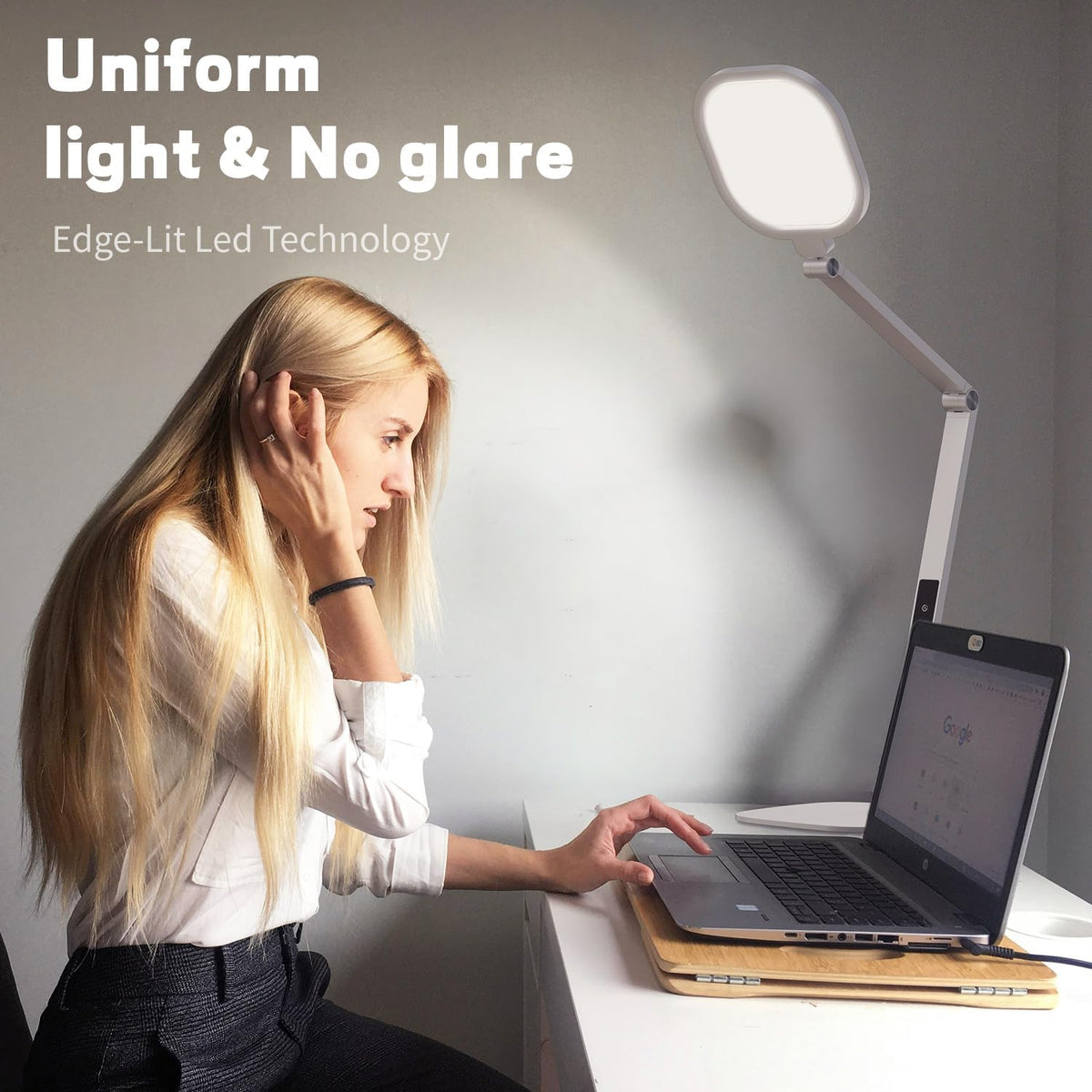 LED Desk Lamp for Home Office, Eye-Caring Diffused Desk Light