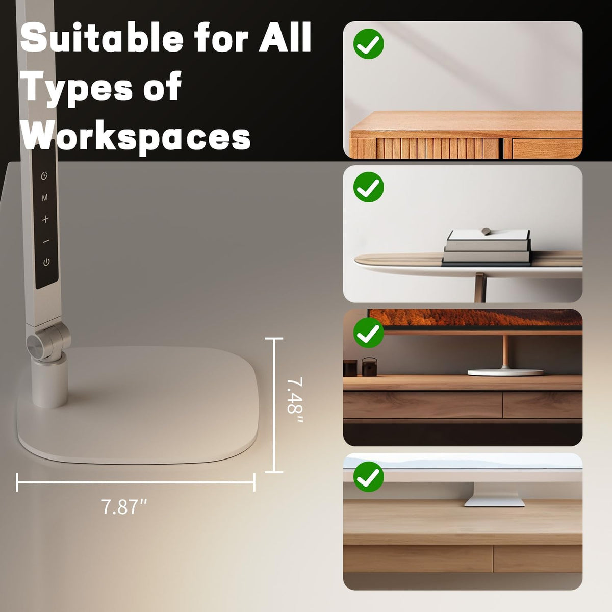 LED Desk Lamp for Home Office, Eye-Caring Diffused Desk Light