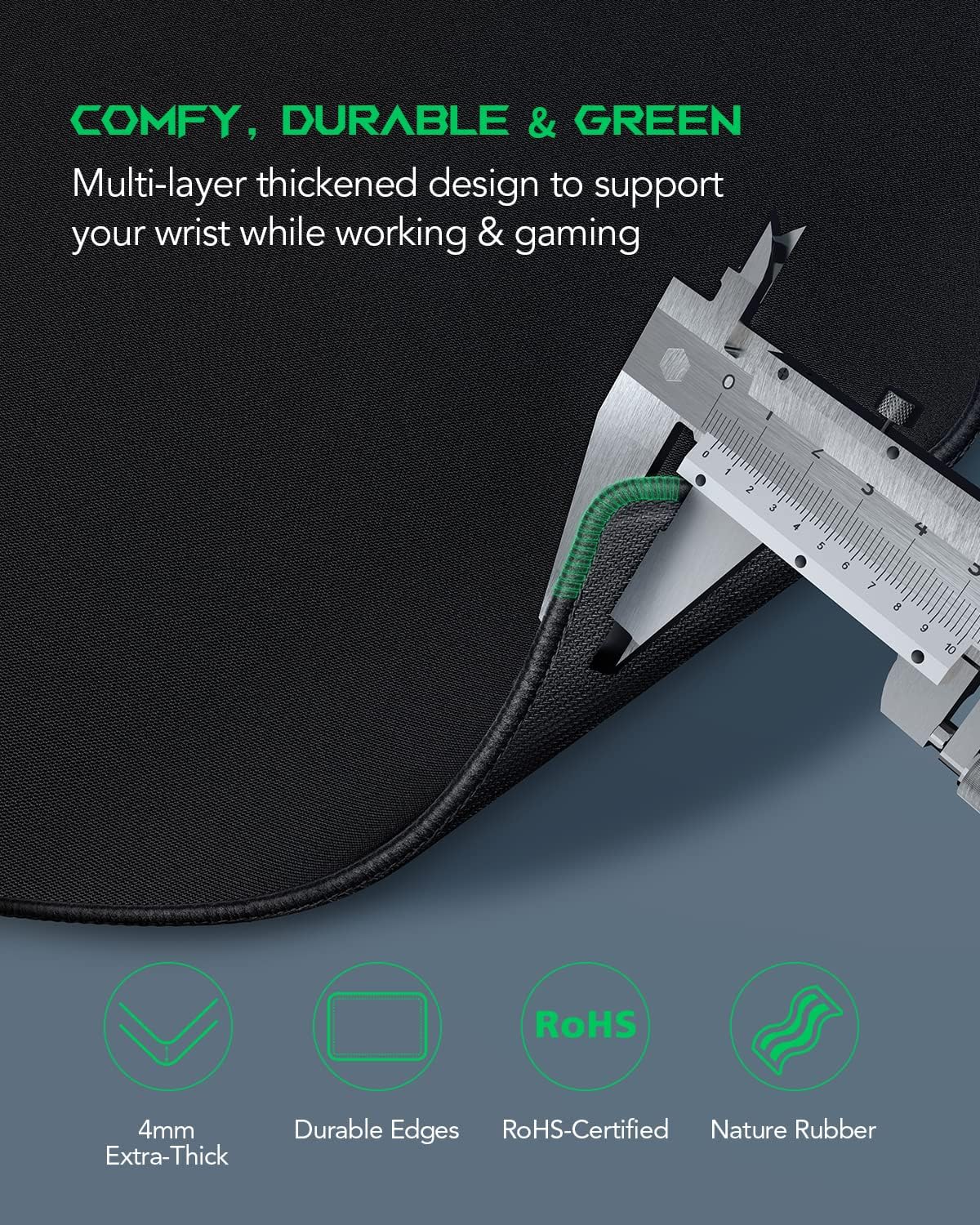 Gaming Mouse Pad Desk Mat 47.2” x 23.6”, Oversized Large Mouse Pad, Non-Slip Mousepad, Super-Thick with Special-Textured Surface, Anti-Fray Stitched Edges, Desk Pad Manta P4