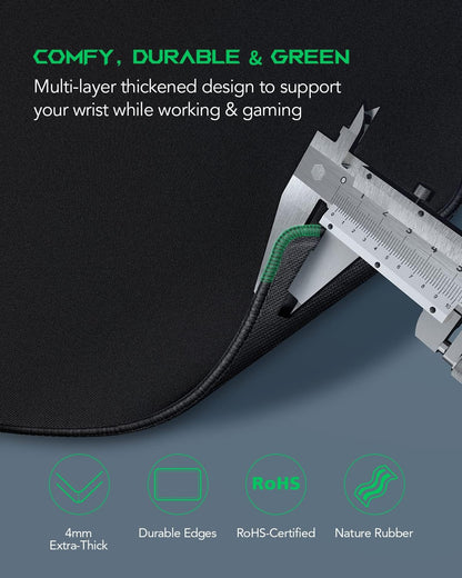 Gaming Mouse Pad Desk Mat 47.2” x 23.6”, Oversized Large Mouse Pad, Non-Slip Mousepad, Super-Thick with Special-Textured Surface, Anti-Fray Stitched Edges, Desk Pad Manta P4