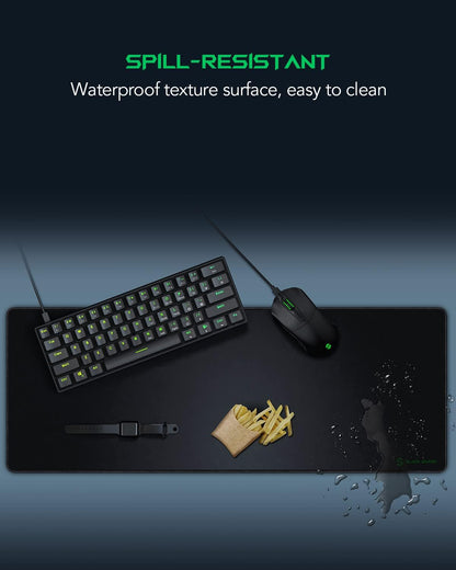 Gaming Mouse Pad Desk Mat 47.2” x 23.6”, Oversized Large Mouse Pad, Non-Slip Mousepad, Super-Thick with Special-Textured Surface, Anti-Fray Stitched Edges, Desk Pad Manta P4