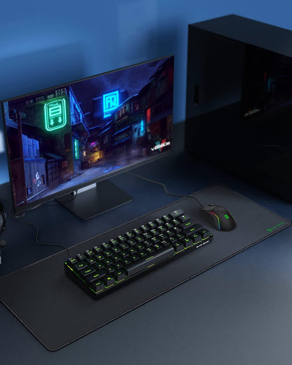 Gaming Mouse Pad Desk Mat 47.2” x 23.6”, Oversized Large Mouse Pad, Non-Slip Mousepad, Super-Thick with Special-Textured Surface, Anti-Fray Stitched Edges, Desk Pad Manta P4