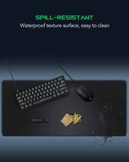 Gaming Mouse Pad Desk Mat 47.2” x 23.6”, Oversized Large Mouse Pad, Non-Slip Mousepad, Super-Thick with Special-Textured Surface, Anti-Fray Stitched Edges, Desk Pad Manta P4