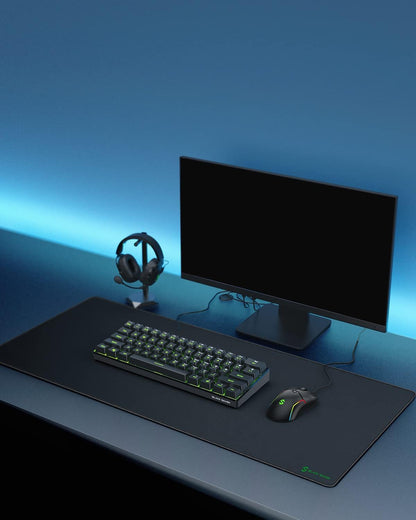 Gaming Mouse Pad Desk Mat 47.2” x 23.6”, Oversized Large Mouse Pad, Non-Slip Mousepad, Super-Thick with Special-Textured Surface, Anti-Fray Stitched Edges, Desk Pad Manta P4