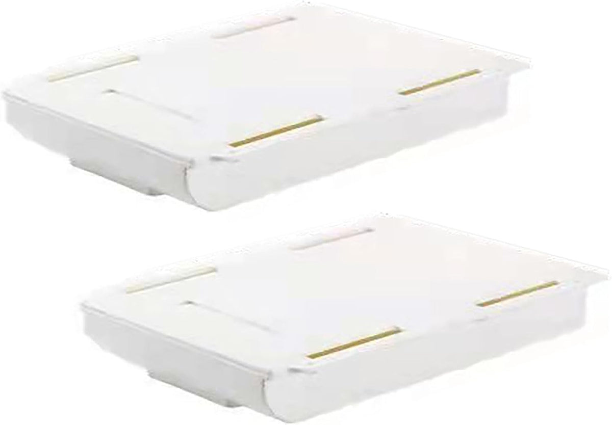 Under Desktop Drawer Storage Box, 2 Pcs 8.7 Inch x 4.3 Inch x 1.37 Inch White Plastic for Home and Office Storage (Small)