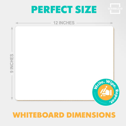 Small Dry Erase Whiteboard for Students 9x12