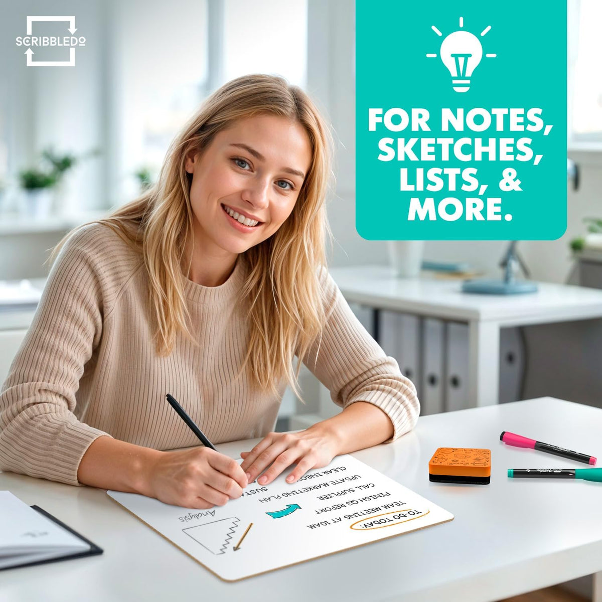 Small Dry Erase Whiteboard for Students 9x12