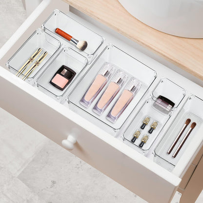 6 Pack Drawer Organizer, 6" x 9" Plastic Storage Bins