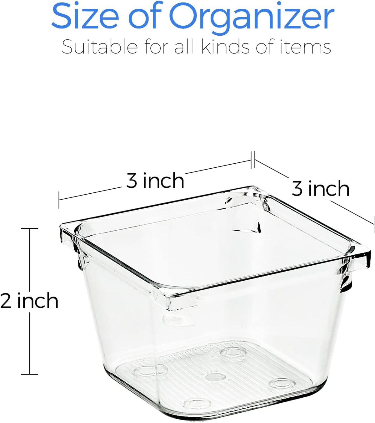 6 Pack Drawer Organizer, 6" x 9" Plastic Storage Bins