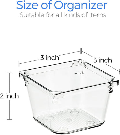 6 Pack Drawer Organizer, 6" x 9" Plastic Storage Bins