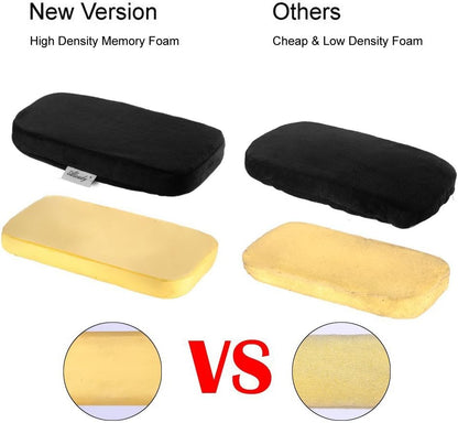 Ergonomic Memory Foam Office Chair Armrest Pads, Comfy Gaming Chair Arm Rest Covers for Elbows and Forearms Pressure Relief(Set of 2), Stretch Fit, Black