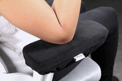 Ergonomic Memory Foam Office Chair Armrest Pads, Comfy Gaming Chair Arm Rest Covers for Elbows and Forearms Pressure Relief(Set of 2), Stretch Fit, Black