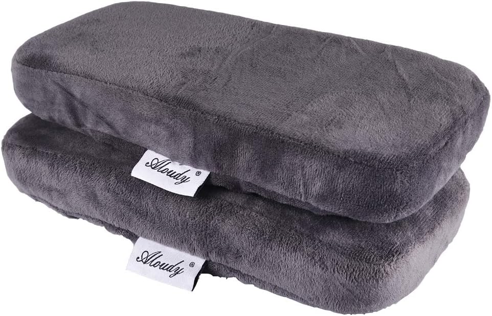 Ergonomic Memory Foam Office Chair Armrest Pads, Comfy Gaming Chair Arm Rest Covers for Elbows and Forearms Pressure Relief(Set of 2), Stretch Fit, Black