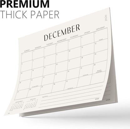 Desk Calendar 2026-2027 with Protective Mat 14"x10.5"