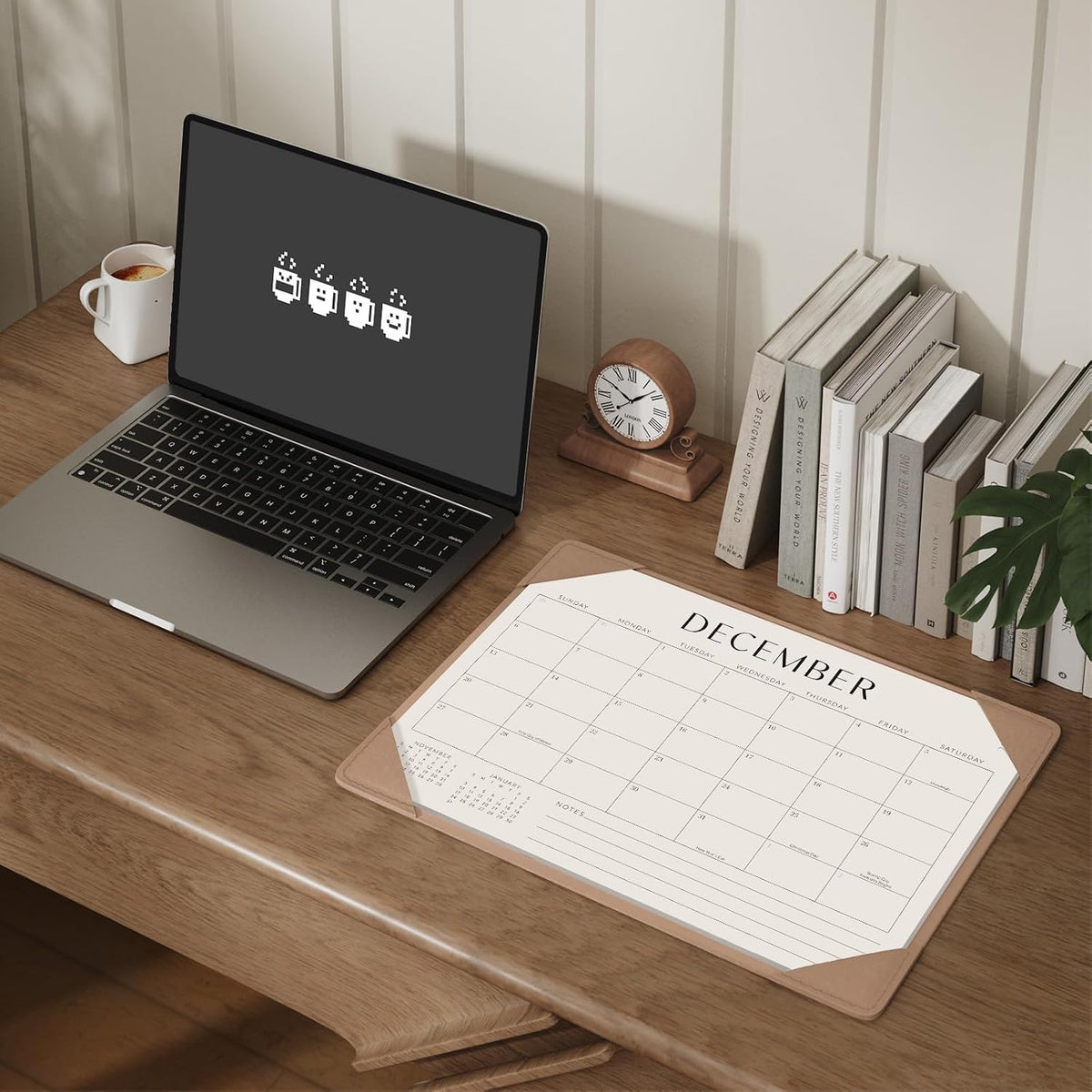 Desk Calendar 2026-2027 with Protective Mat 14"x10.5"