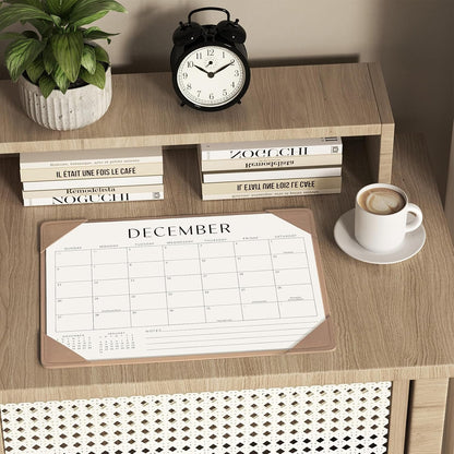 Desk Calendar 2026-2027 with Protective Mat 14"x10.5"
