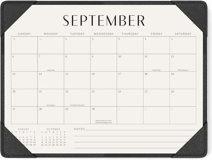 Desk Calendar 2026-2027 with Protective Mat 14"x10.5"