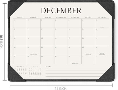 Desk Calendar 2026-2027 with Protective Mat 14"x10.5"