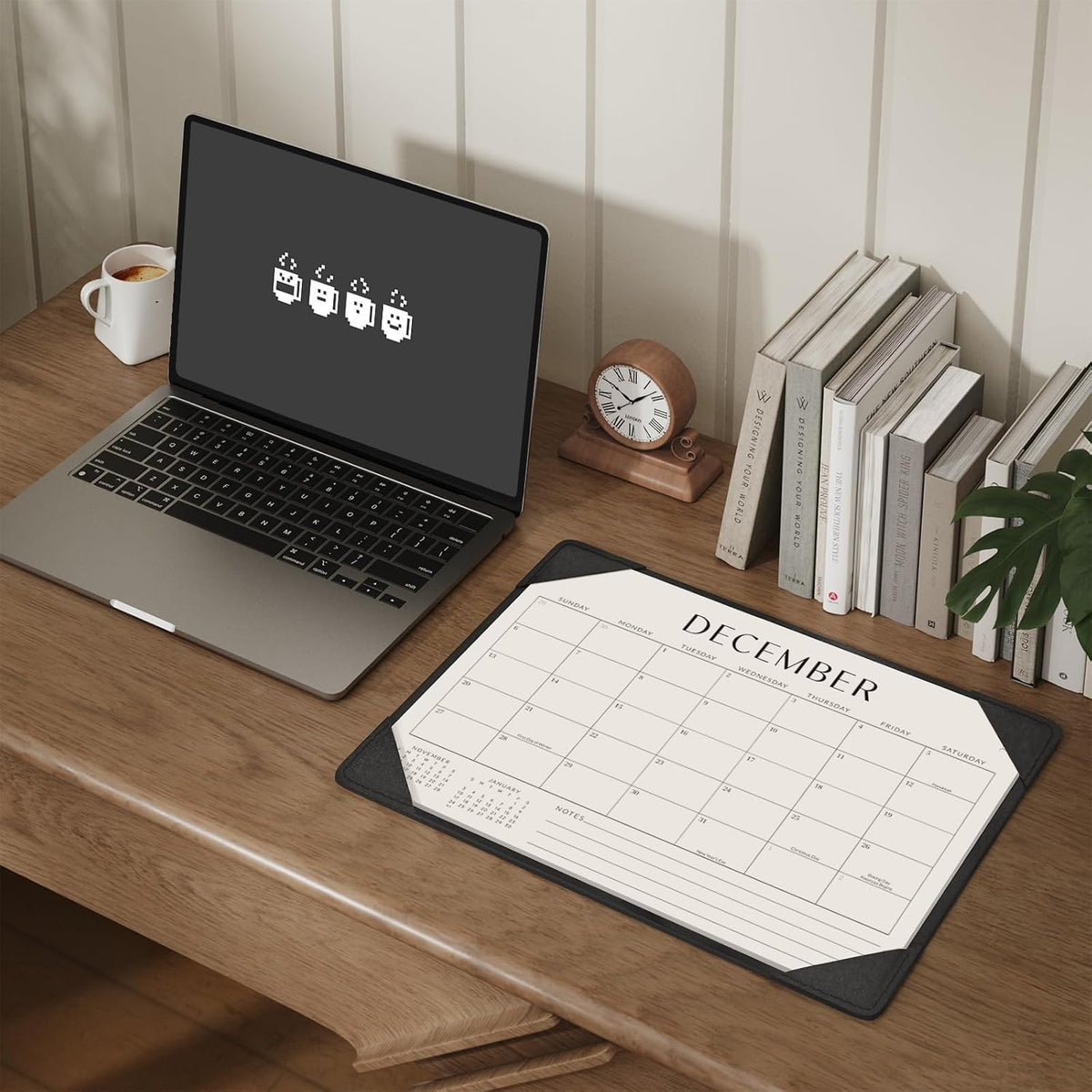 Desk Calendar 2026-2027 with Protective Mat 14"x10.5"