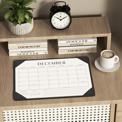 Desk Calendar 2026-2027 with Protective Mat 14"x10.5"