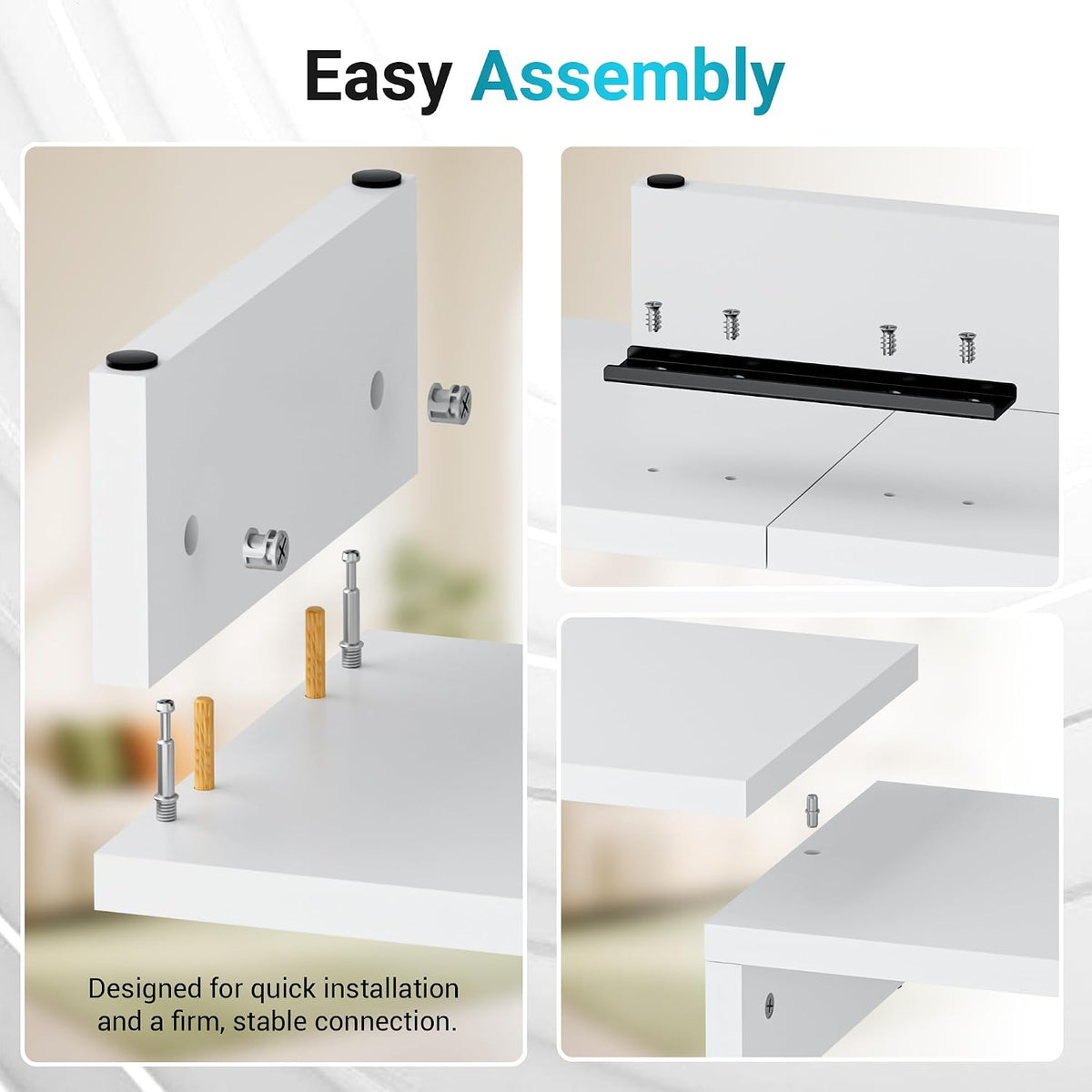 Dual Monitor Stand Riser, Adjustable Length & Swivel Angle, White