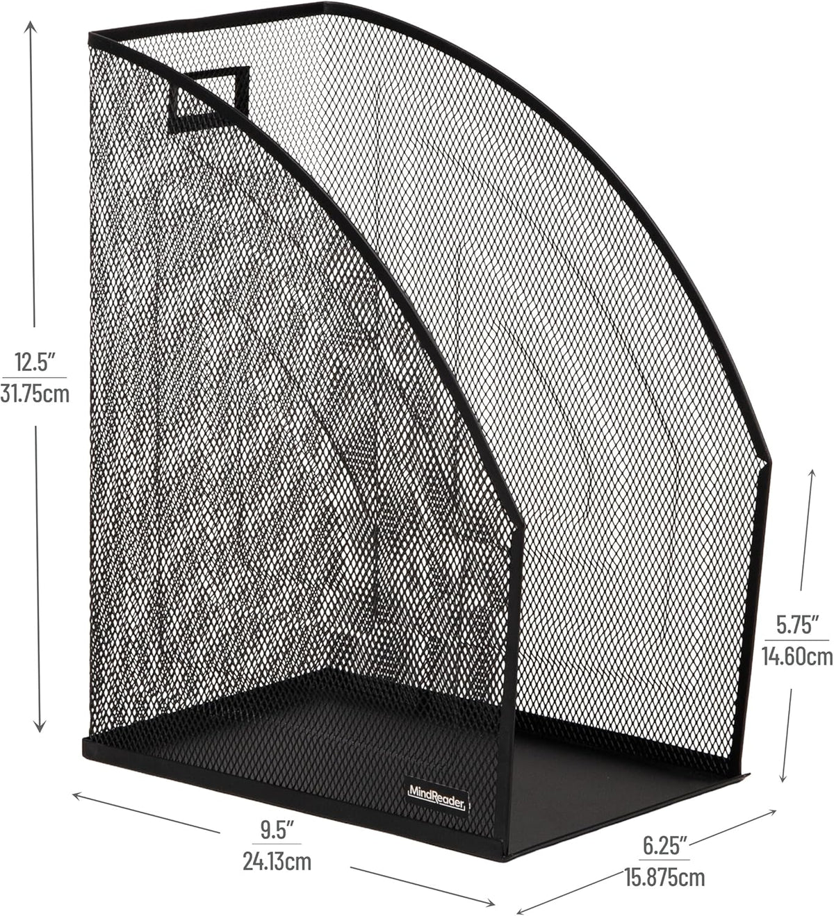 Vertical File Organizers, Desktop File Holders for Folders, Magazines, and Paperwork, Workspace Organizer, Metal Mesh, Set of 2, Black