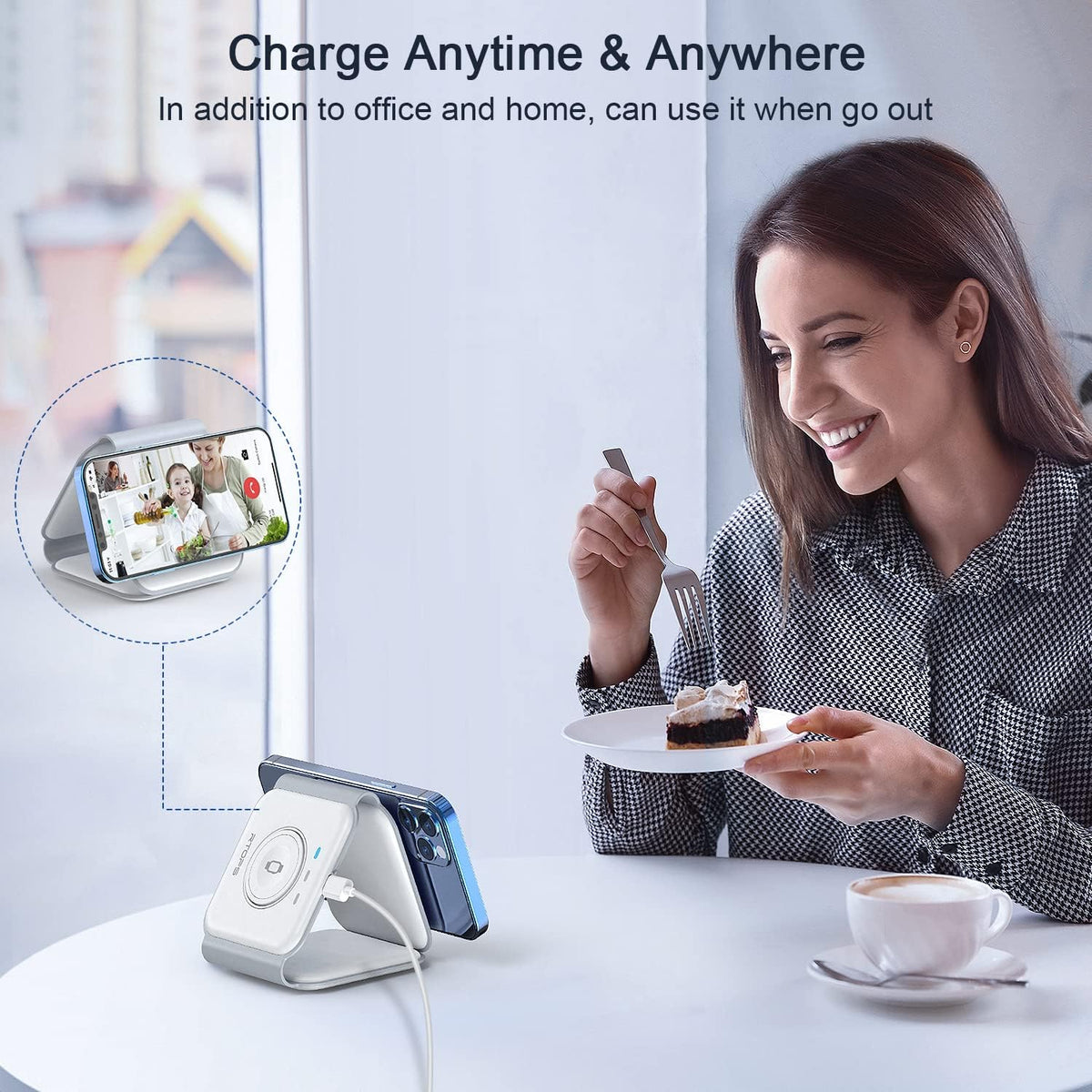 3 in 1 Wireless Charging Station for Apple,Foldable Magnetic Travel Charger
