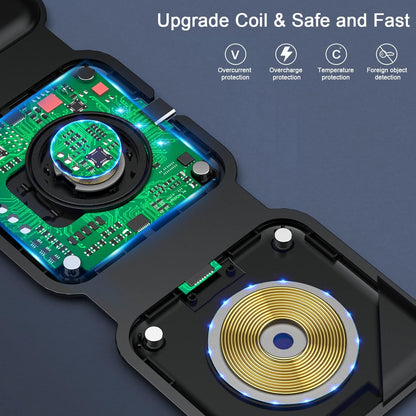 3 in 1 Wireless Charging Station for Apple,Foldable Magnetic Travel Charger
