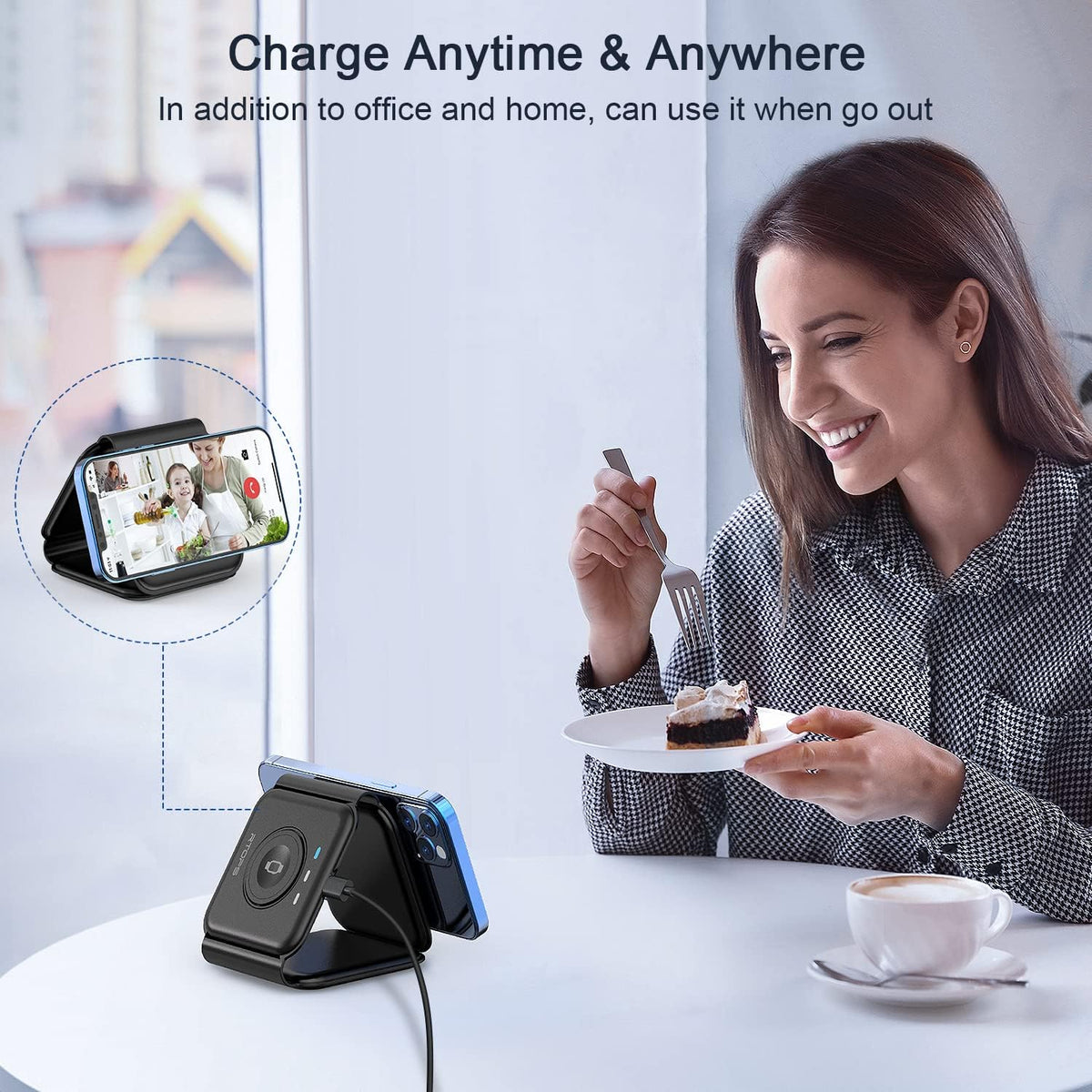 3 in 1 Wireless Charging Station for Apple,Foldable Magnetic Travel Charger