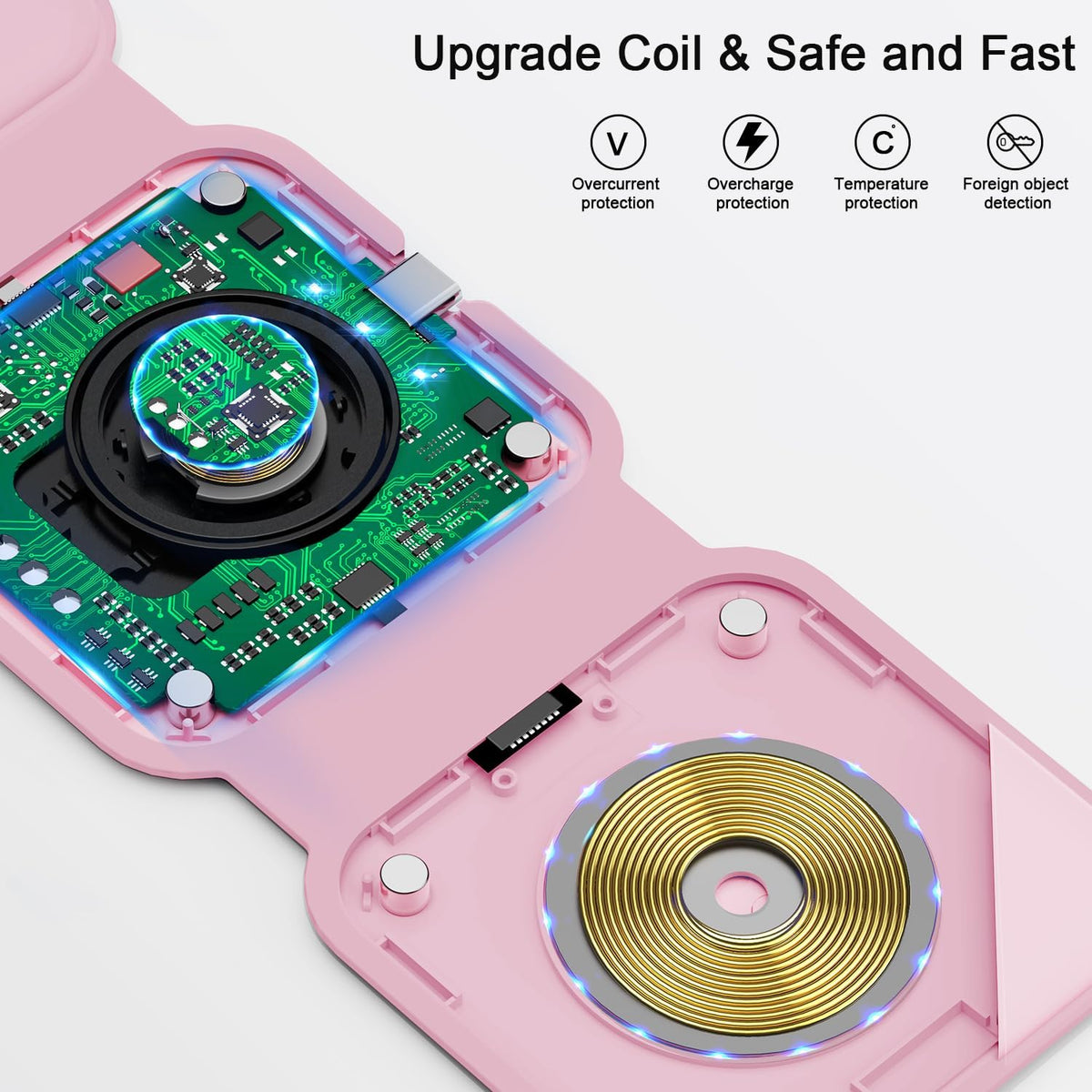 3 in 1 Wireless Charging Station for Apple,Foldable Magnetic Travel Charger