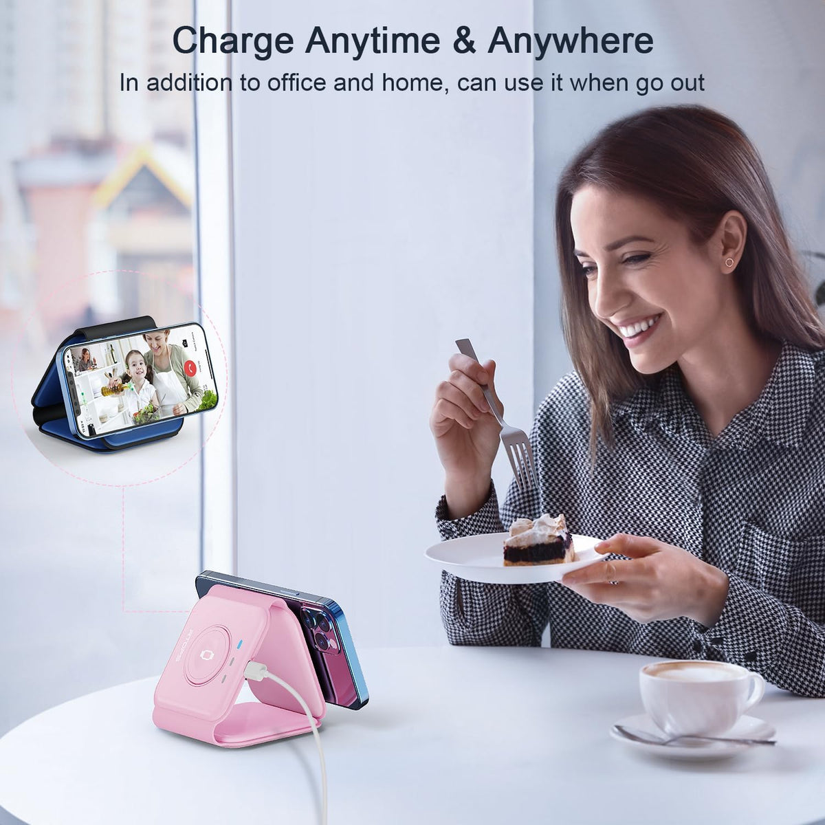 3 in 1 Wireless Charging Station for Apple,Foldable Magnetic Travel Charger
