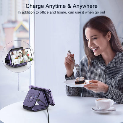 3 in 1 Wireless Charging Station for Apple,Foldable Magnetic Travel Charger