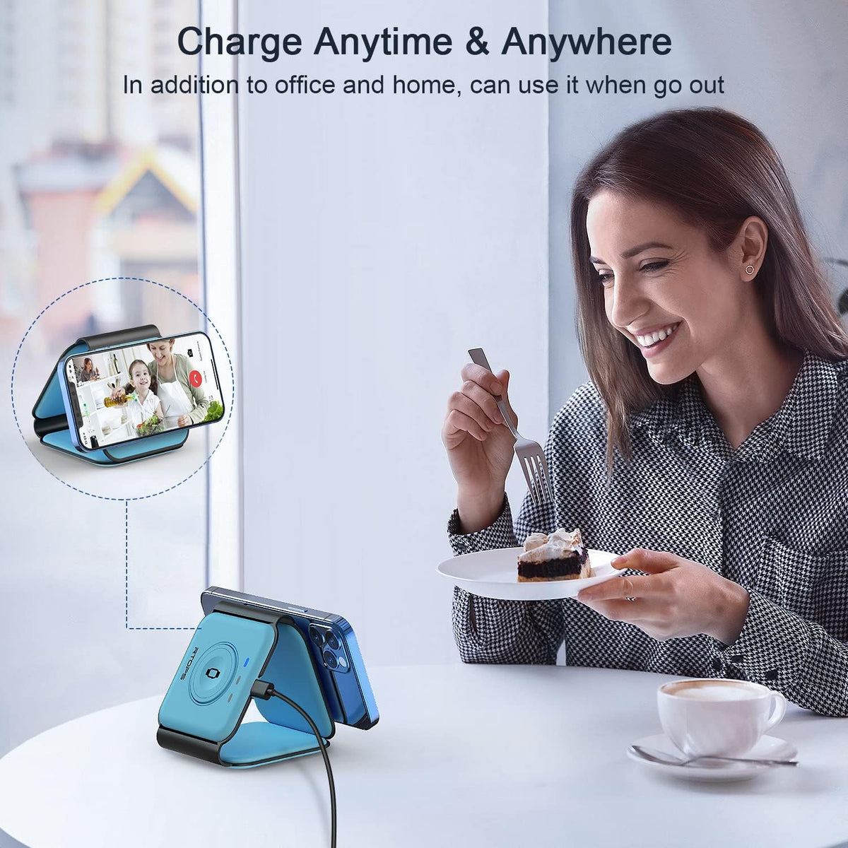 3 in 1 Wireless Charging Station for Apple,Foldable Magnetic Travel Charger