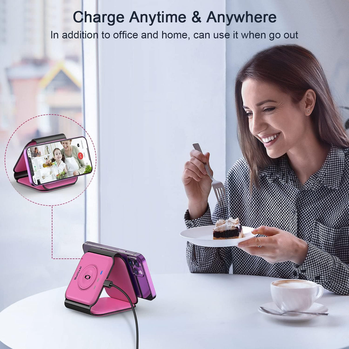 3 in 1 Wireless Charging Station for Apple,Foldable Magnetic Travel Charger