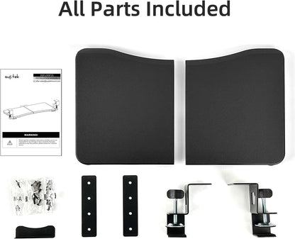Keyboard Tray Under Desk Pull Out with C Clamp Mount, Computer Keyboard & Mouse Tray, 25.6 (30 Including Clamps) x 11.8 inch Slide-Out Platform Computer Drawer for Typing, Black, DSF1