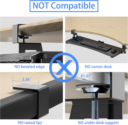 Keyboard Tray Under Desk Pull Out with C Clamp Mount, Computer Keyboard & Mouse Tray, 25.6 (30 Including Clamps) x 11.8 inch Slide-Out Platform Computer Drawer for Typing, Black, DSF1