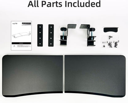 Keyboard Tray Under Desk Pull Out with C Clamp Mount, Computer Keyboard & Mouse Tray, 25.6 (30 Including Clamps) x 11.8 inch Slide-Out Platform Computer Drawer for Typing, Black, DSF1
