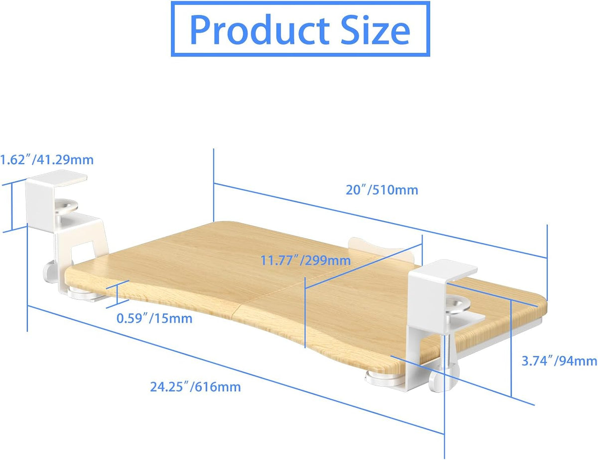 Keyboard Tray Under Desk Pull Out with C Clamp Mount, Computer Keyboard & Mouse Tray, 25.6 (30 Including Clamps) x 11.8 inch Slide-Out Platform Computer Drawer for Typing, Black, DSF1