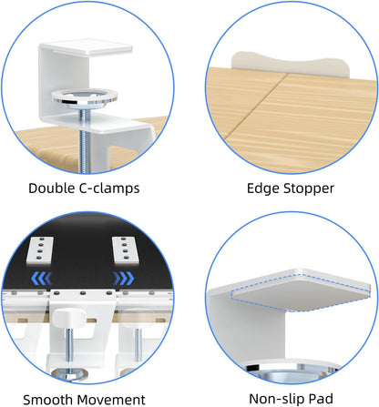 Keyboard Tray Under Desk Pull Out with C Clamp Mount, Computer Keyboard & Mouse Tray, 25.6 (30 Including Clamps) x 11.8 inch Slide-Out Platform Computer Drawer for Typing, Black, DSF1